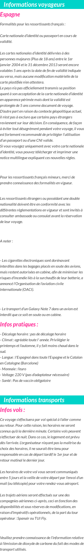 Formalités et infos voyageurs