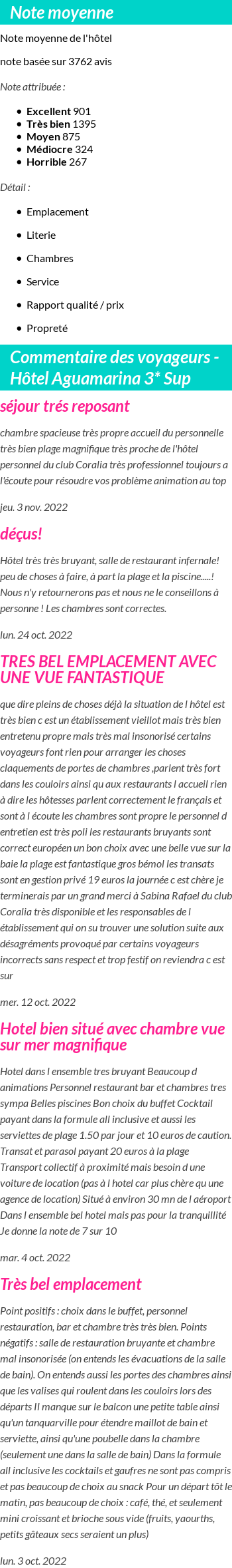 Avis clients