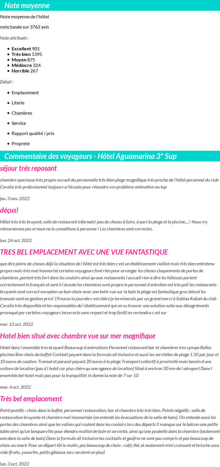 Avis clients