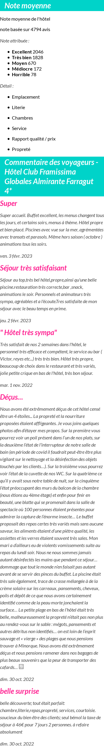 Avis clients