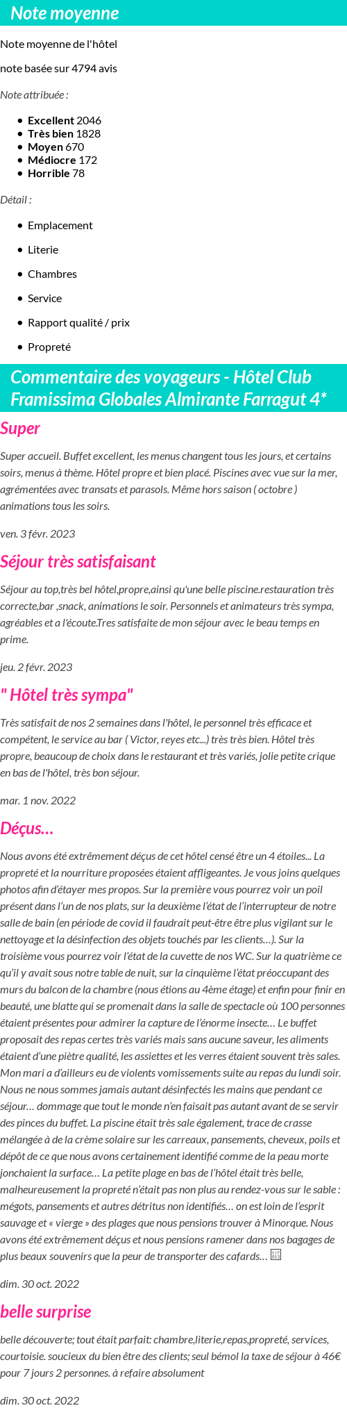 Avis clients