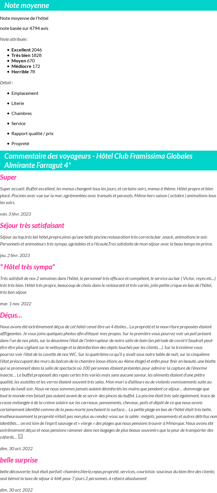 Avis clients