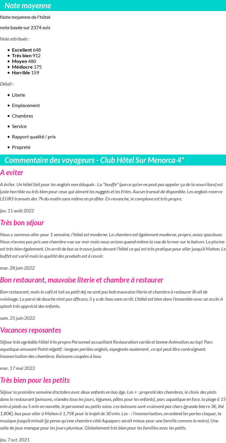 Avis clients