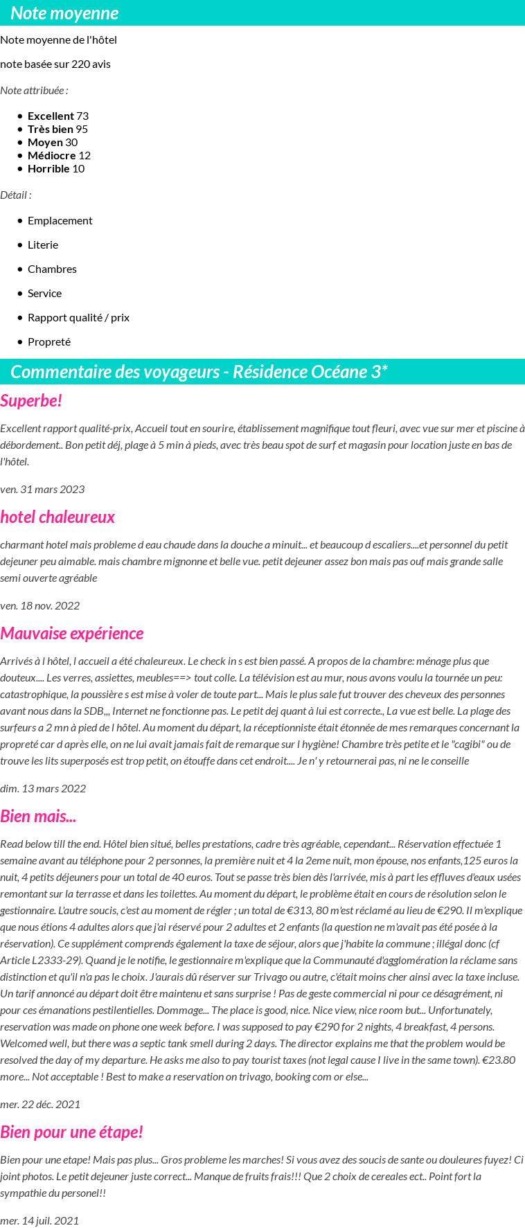 Avis clients