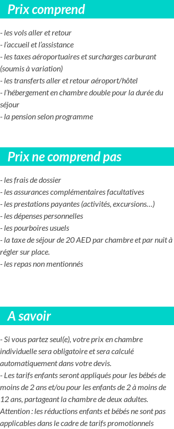 Conditions tarifaires