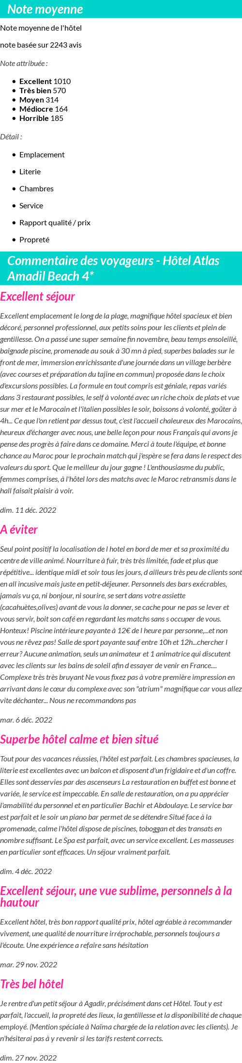 Avis clients