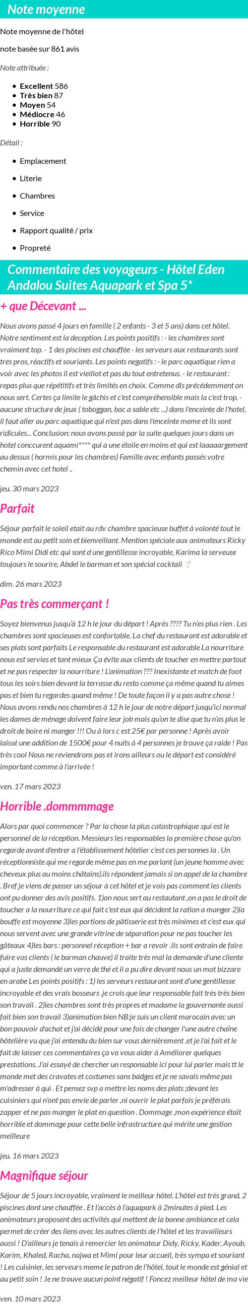 Avis clients
