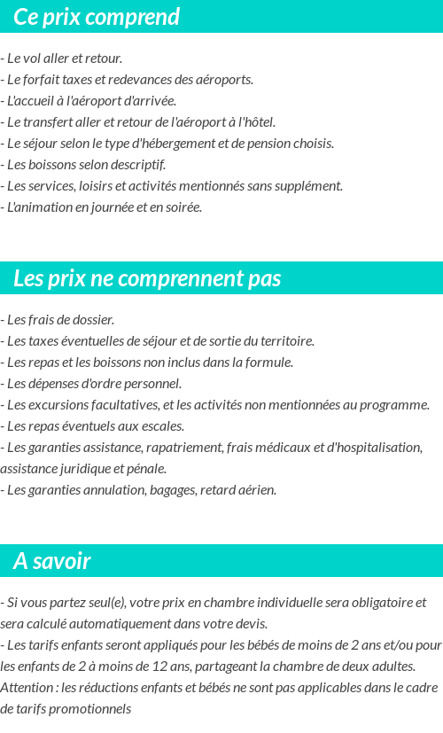 Conditions tarifaires
