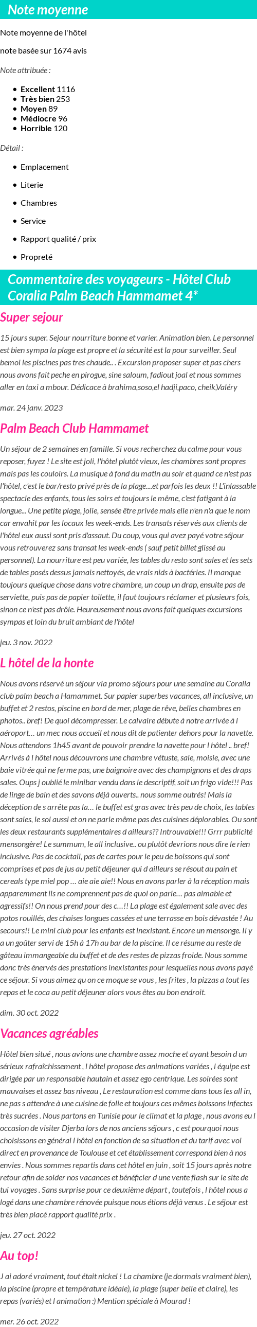 Avis clients