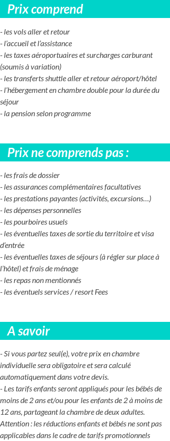 Conditions tarifaires