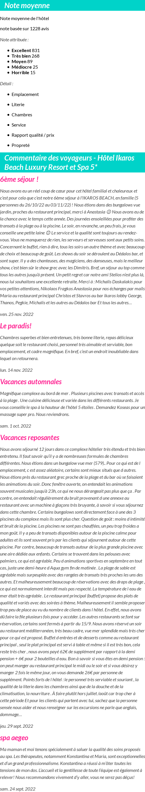 Avis clients