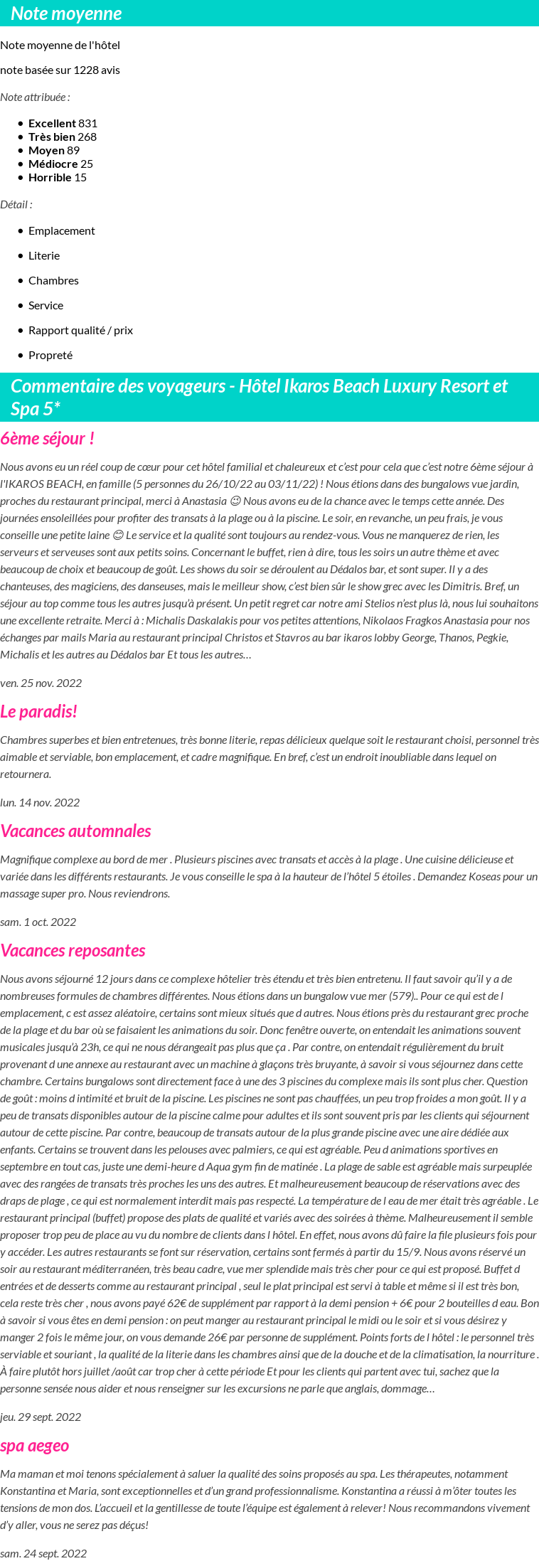 Avis clients