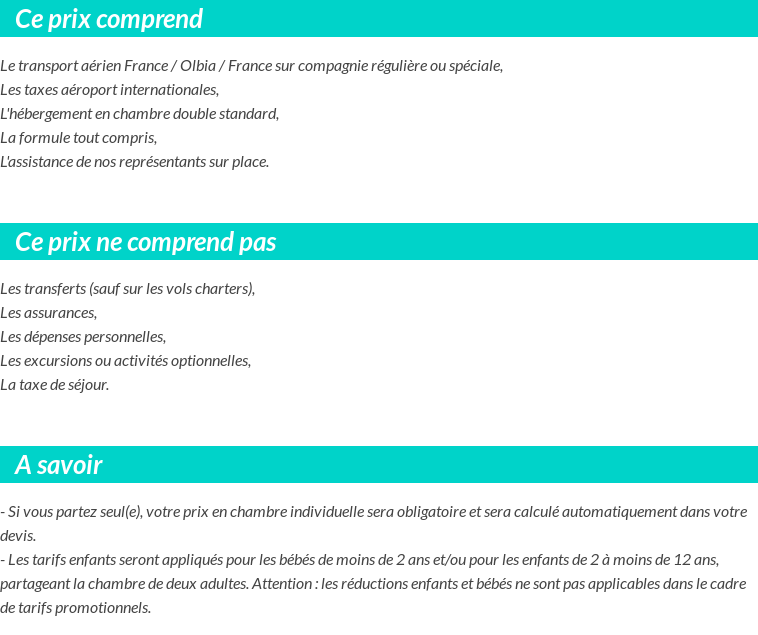 Conditions tarifaires