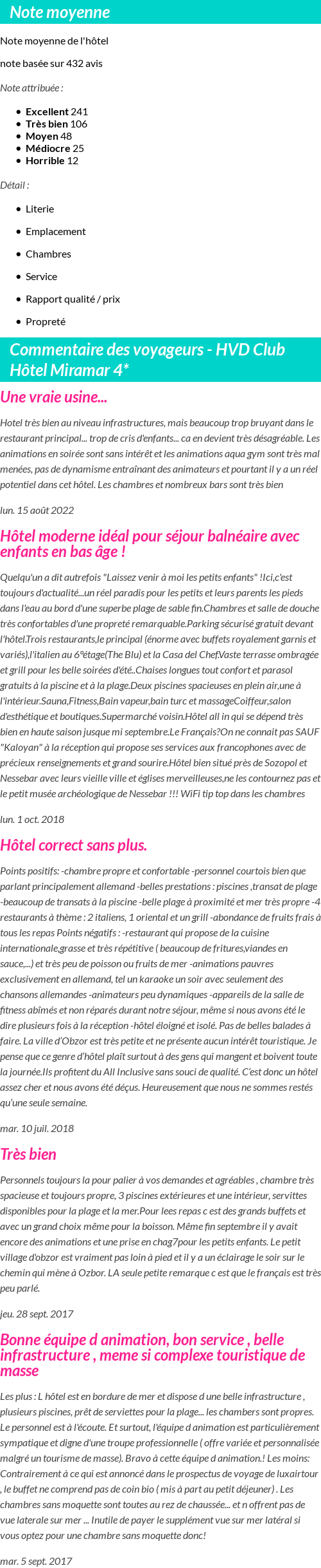 Avis clients
