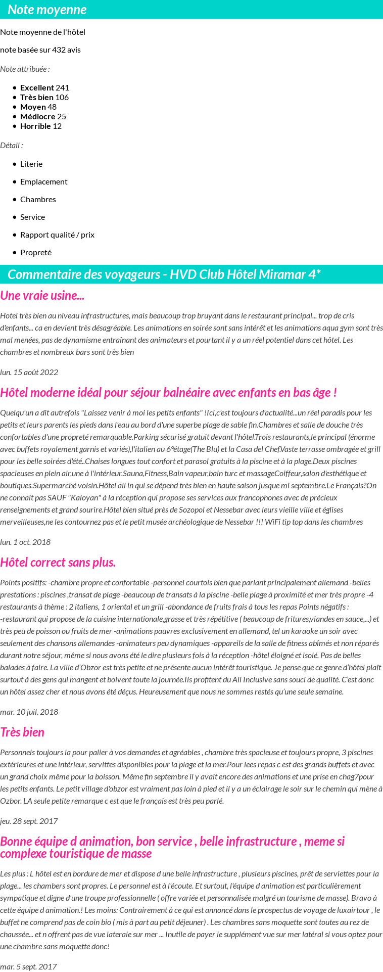 Avis clients