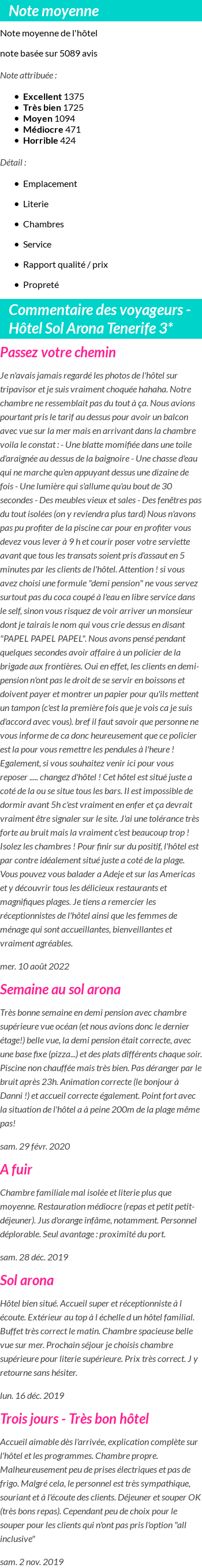 Avis clients