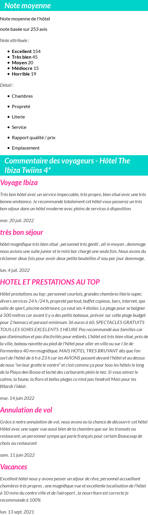 Avis clients