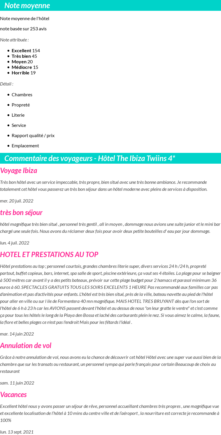 Avis clients
