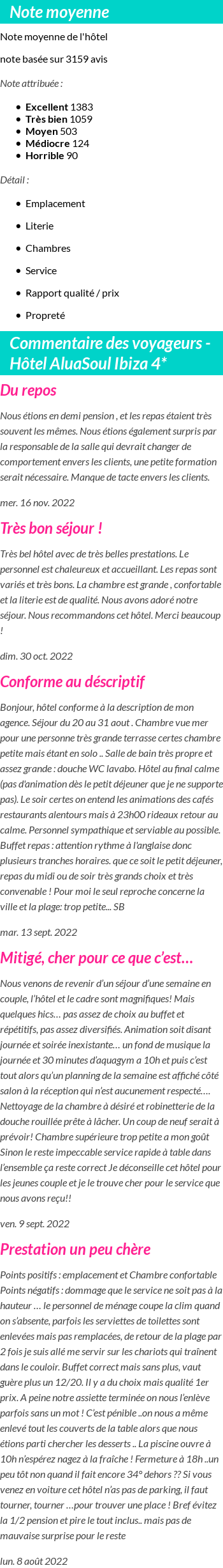Avis clients