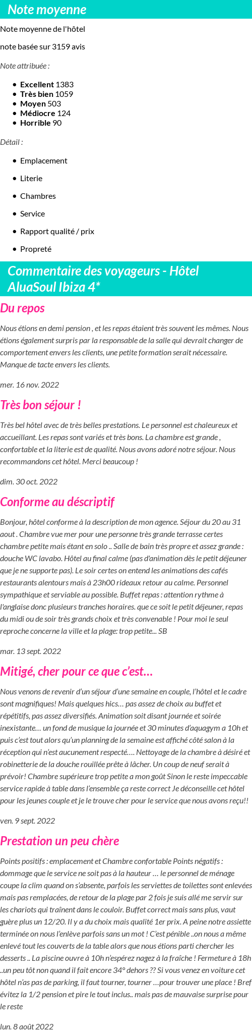 Avis clients