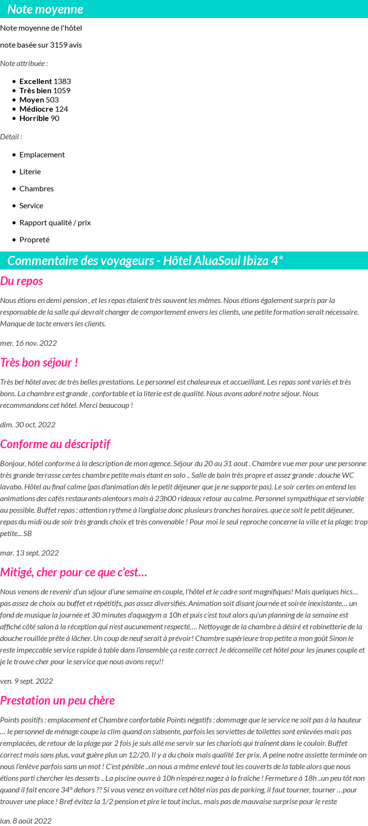 Avis clients