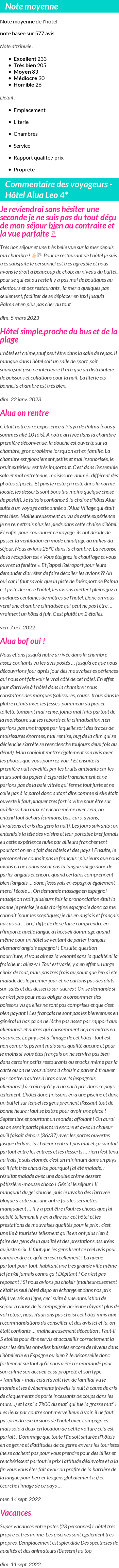 Avis clients