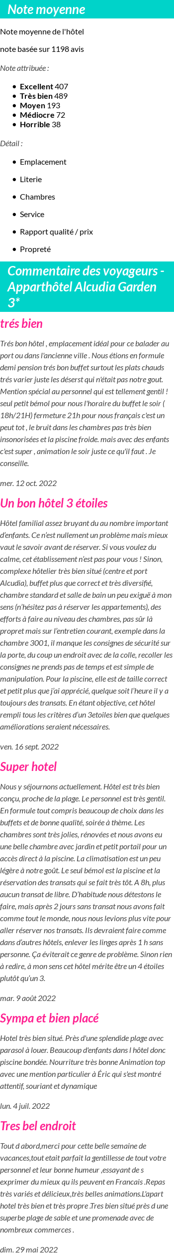 Avis clients