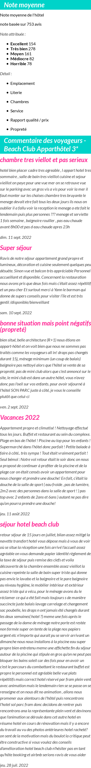 Avis clients