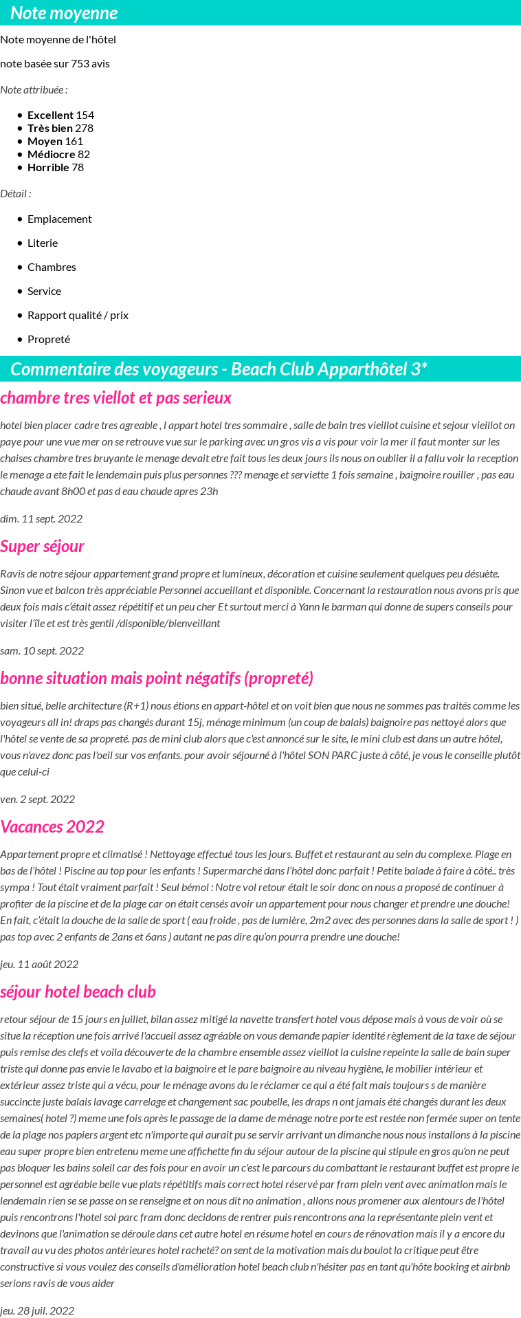Avis clients