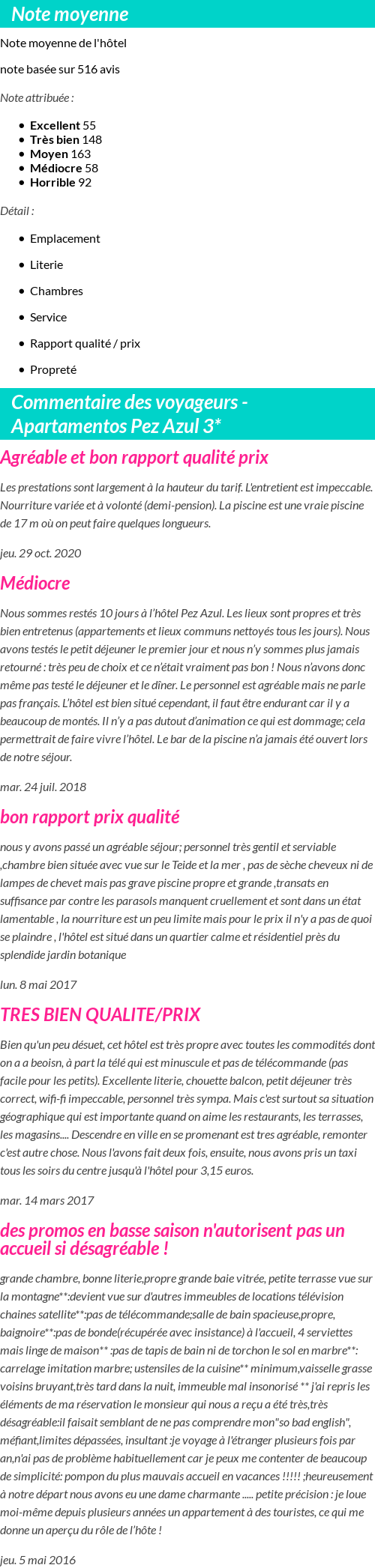 Avis clients