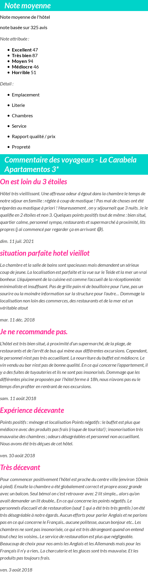 Avis clients