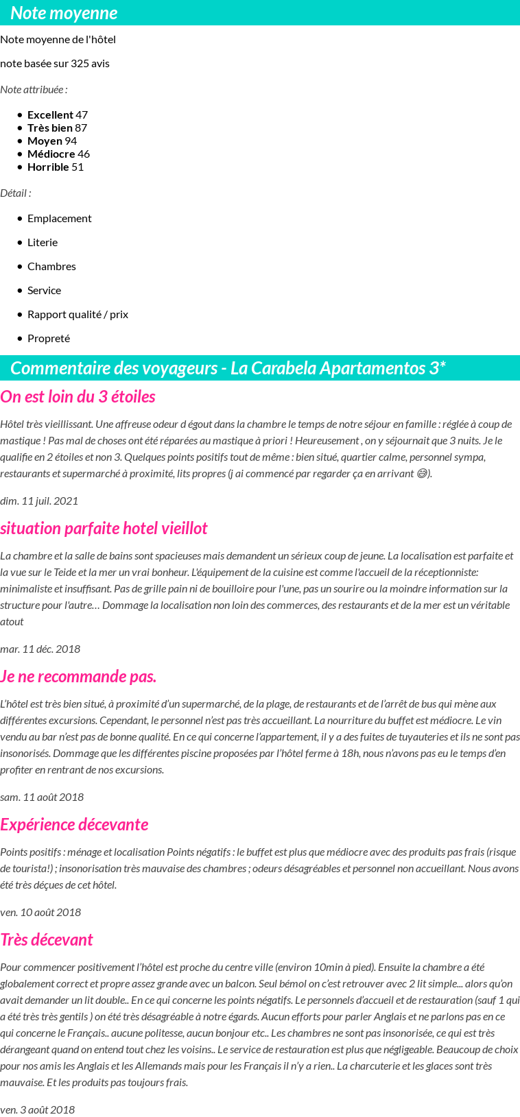 Avis clients