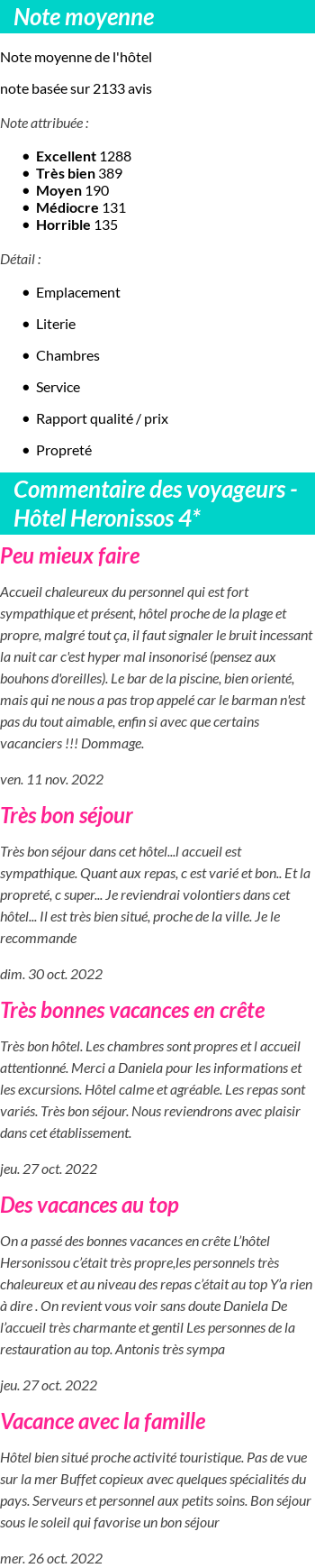 Avis clients