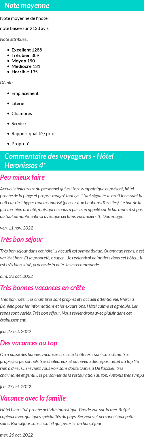 Avis clients