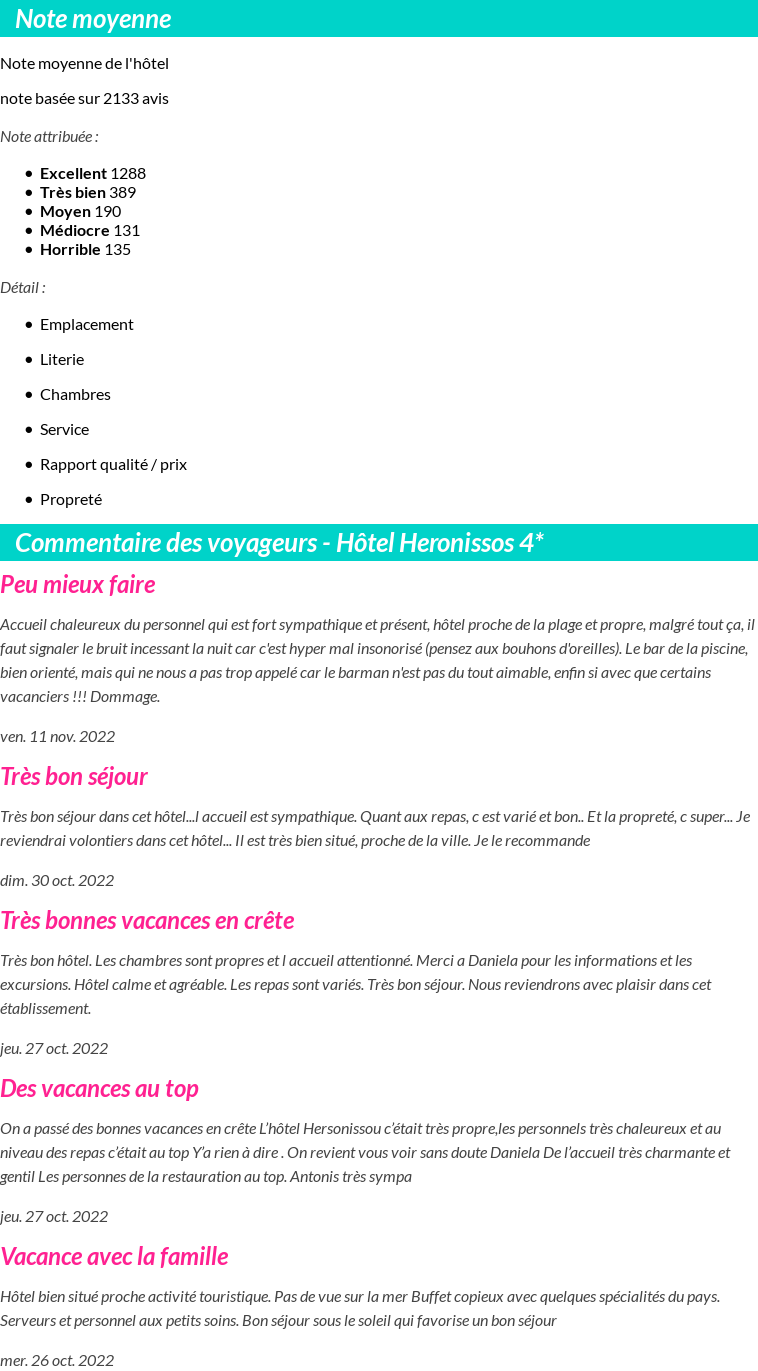 Avis clients