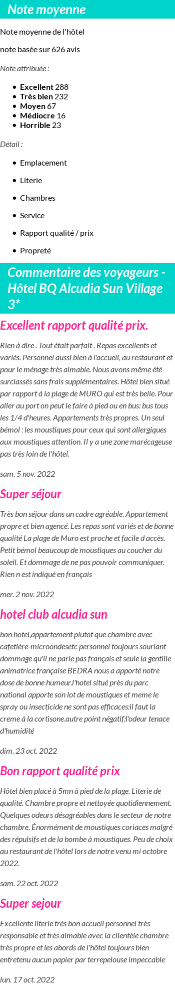 Avis clients