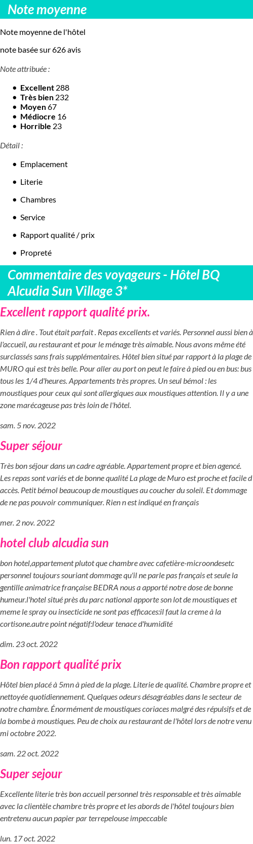 Avis clients