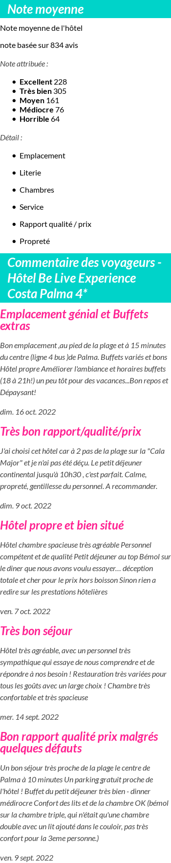 Avis clients