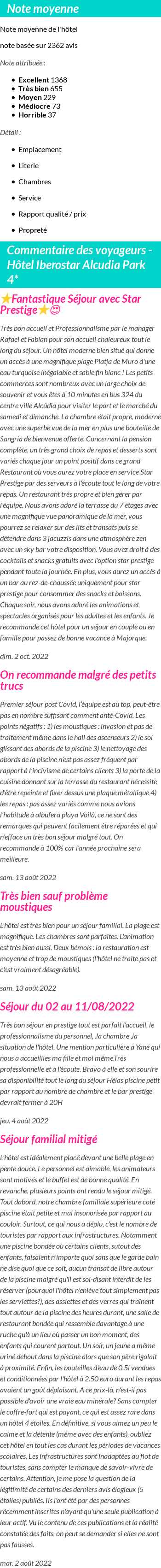 Avis clients