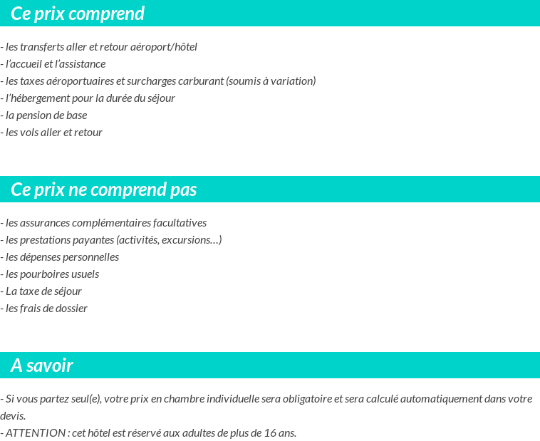 Conditions tarifaires