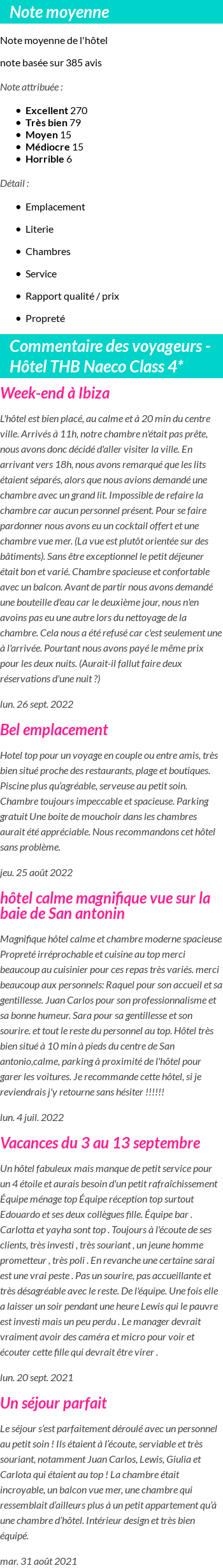 Avis clients