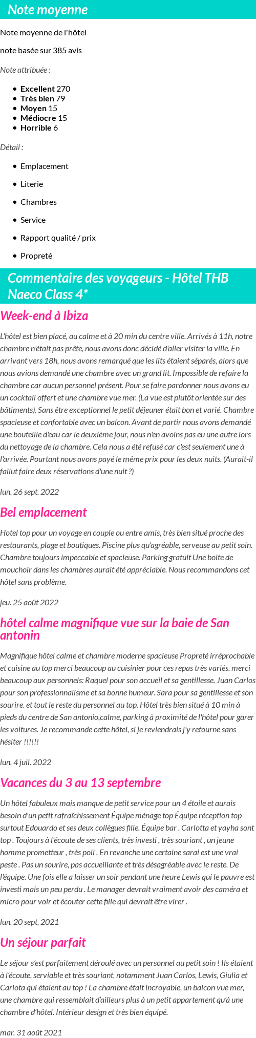 Avis clients