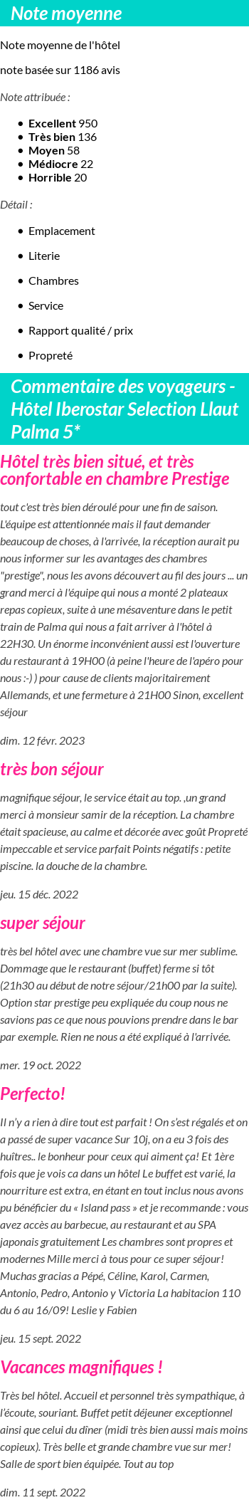 Avis clients