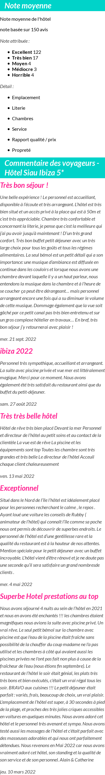 Avis clients