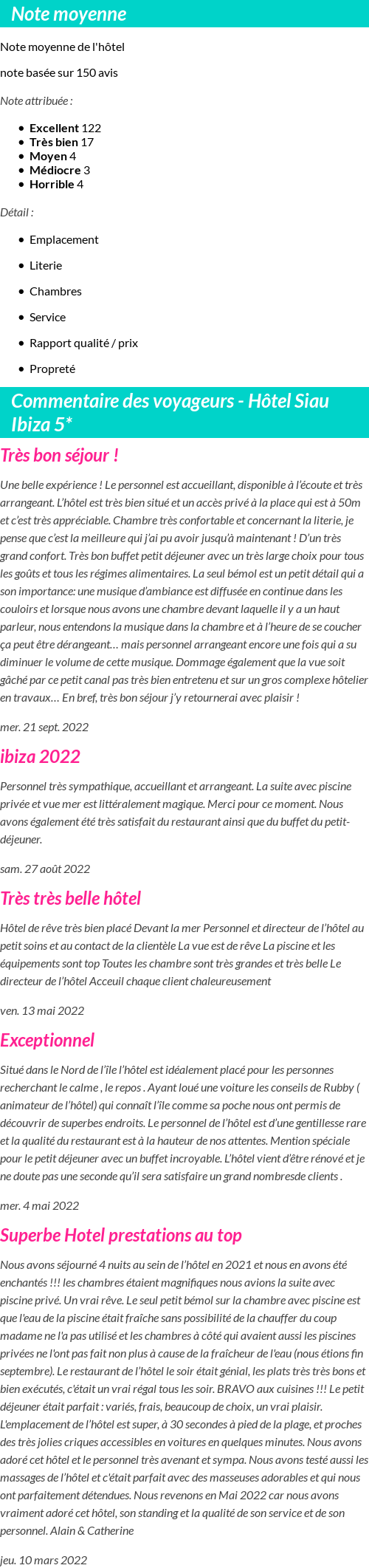 Avis clients
