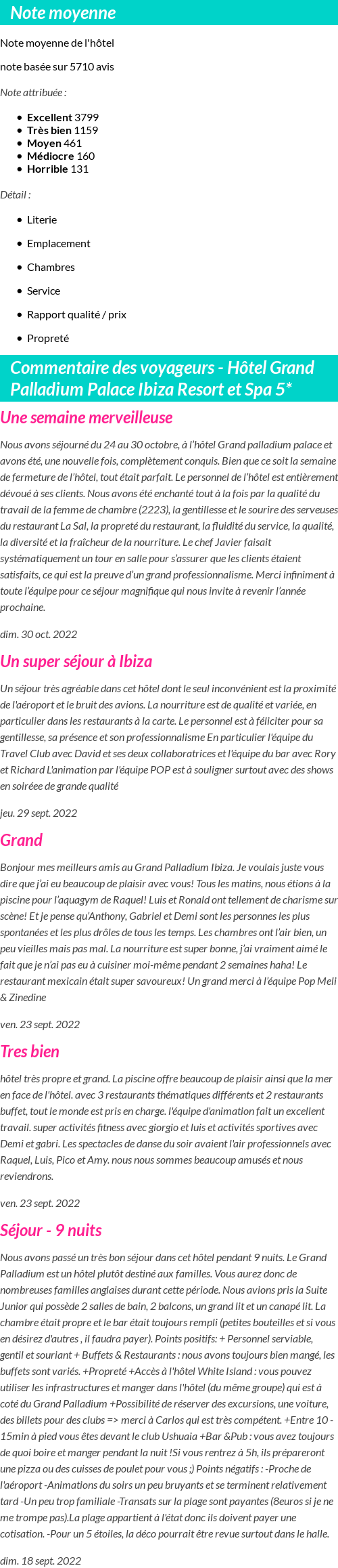 Avis clients