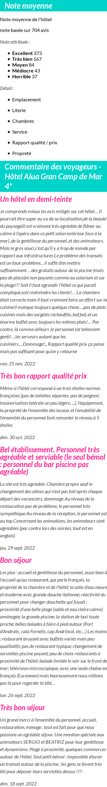 Avis clients