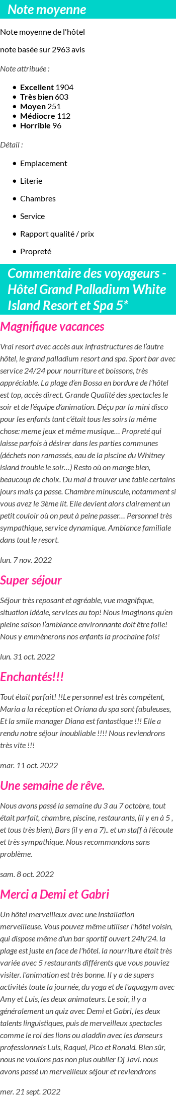 Avis clients