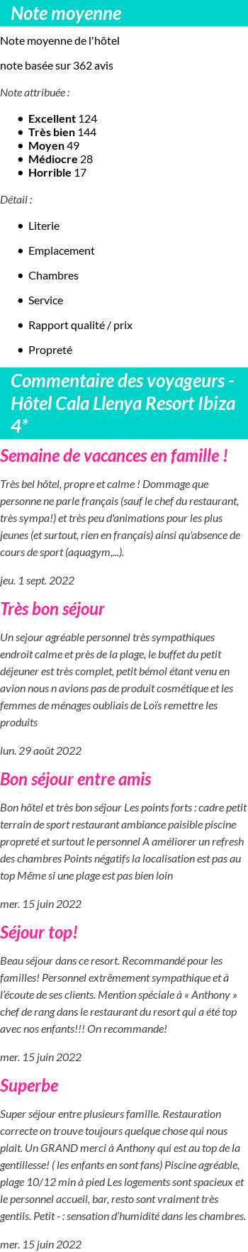 Avis clients