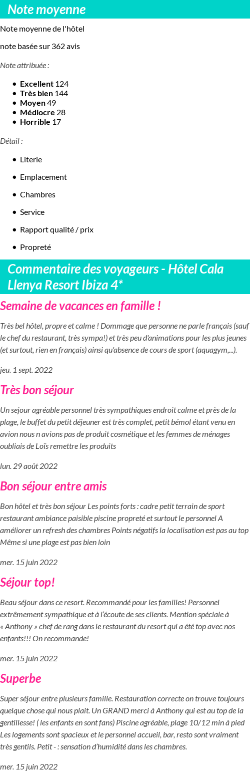 Avis clients